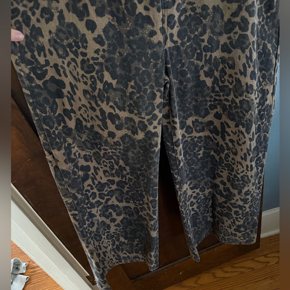 Cider Brown Leopard-Print Wide-Leg Jumpsuit - Picture 3 of 4